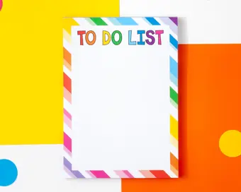 Rainbow A6 To Do List Pad