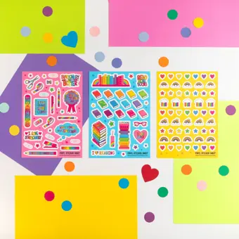 Colourful A5 Vinyl Sticker Sheet Set of 3