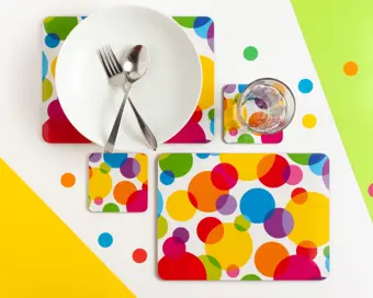 Colourful Rainbow Spots Placemat Set