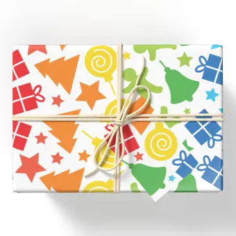 Festive Shapes Christmas Wrapping Paper CLEARANCE