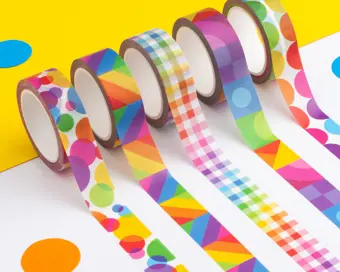 Colourful Rainbow Washi Tape Set of 5