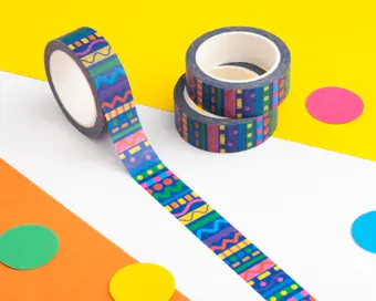 Rainbow Crazy Lines Washi Tape
