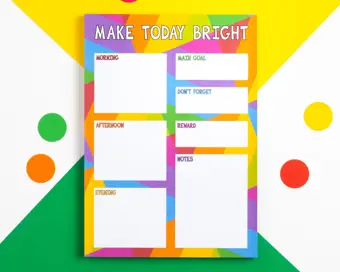 Make Today Bright Daily Planner Notepad