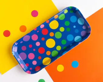 SALE Rainbow Spots Blue Snack Tray
