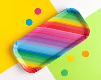 Rainbow Stripe Snack Tray