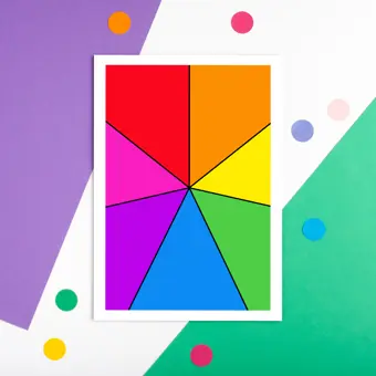 Rainbow Colour Wheel Wall Art Print
