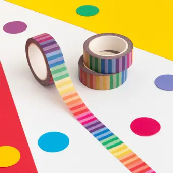 Pastel Rainbow Vertical Stripe Washi Tape