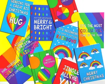 Rainbow Christmas Cards Bundle of Ten