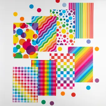 Colourful Rainbow Patterned Craft Paper Set