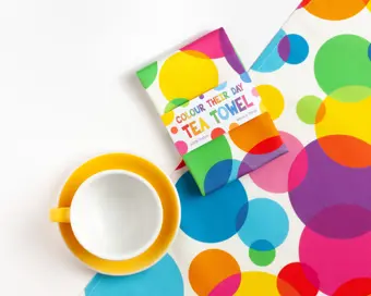 Rainbow Spots Tea Towel