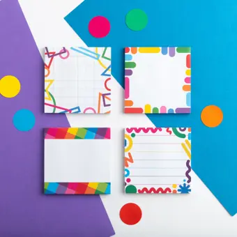 Rainbow Sticky Notes Pad Set of 4