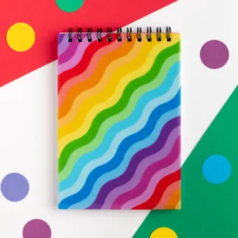 Pastel Wave Stripes A6 Spiral Bound Lined Notebook