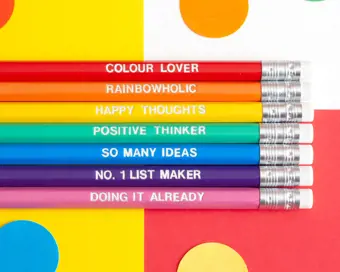 Rainbow Positivity Pencil Set