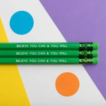 Believe You Can & You Will Green Pencil