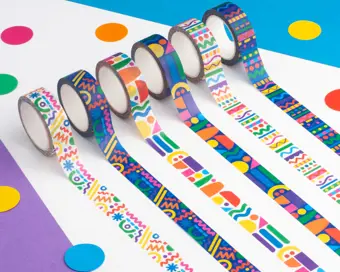 Colourful Patterned Washi Tape Set of 6
