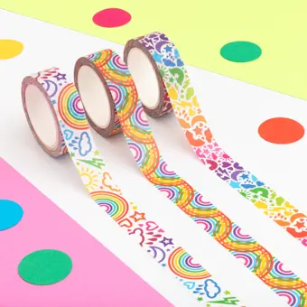 Bright Rainbow Weather Washi Tape Set of 3