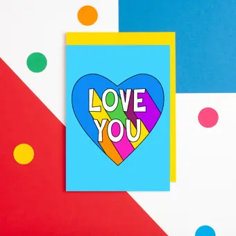 Rainbow Love You Valentine Card