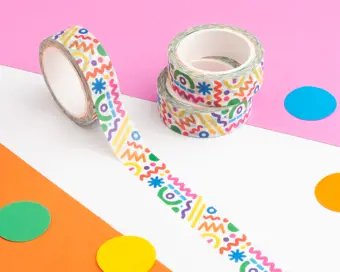 Colourful Crazy Shapes Washi Tape