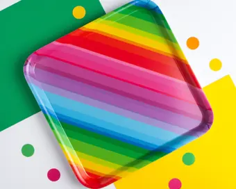 Rainbow Stripe Square Tray