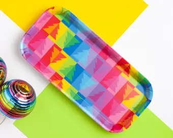 SALE Rainbow Christmas Tree Snack Tray