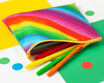 Rainbow Stripe Large Pencil Case / Pouch