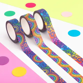 Rainbow Weather Pattern Washi Tape Set of 3