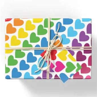 Colourful Love Hearts Wrapping Paper CLEARANCE