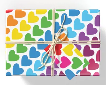 Colourful Love Hearts Wrapping Paper