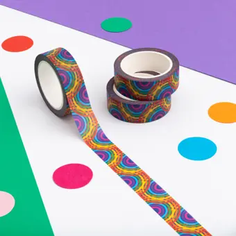 Colourful Overlapping Rainbows Washi Tape