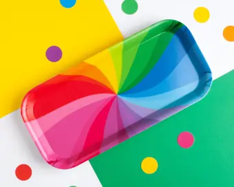 Colourful Rainbow Swirl Snack Tray