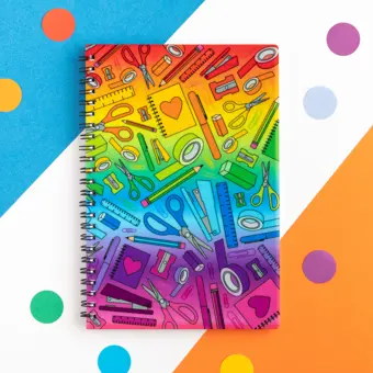 Rainbow Stationery A5 Spiral Bound Lined Notebook